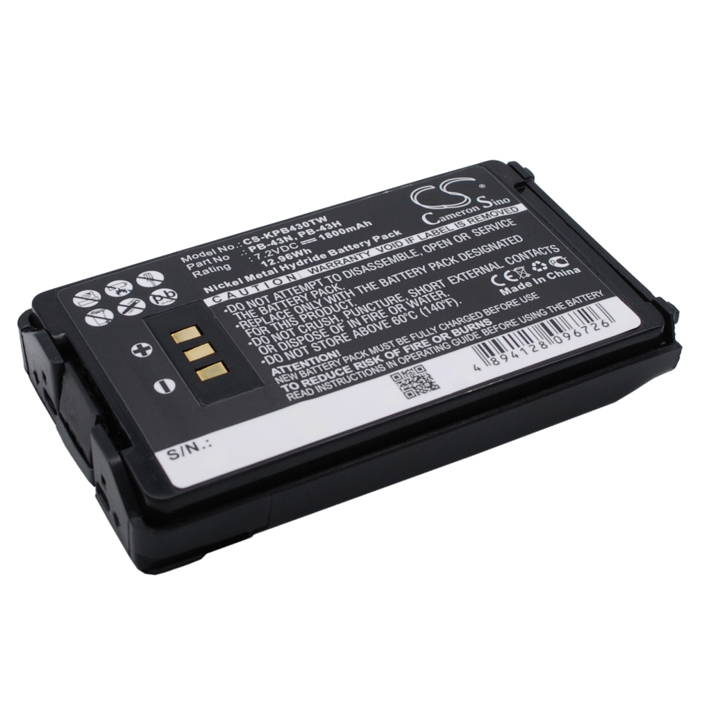 Compatible battery replacement for Kenwood  PB-43N, PB-43H, PB-43, KNB-43