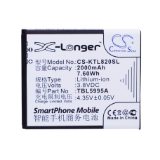 Compatible battery replacement for K-Touch TBE5707B,TBL5995A