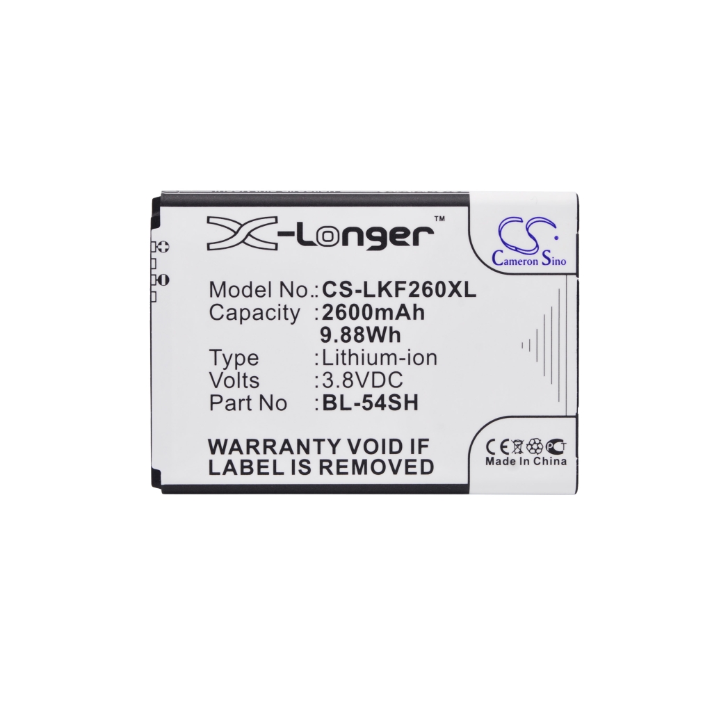 Compatible battery replacement for LG  BL-54SH, BL-54SG, EAC62018301, EAC62018209