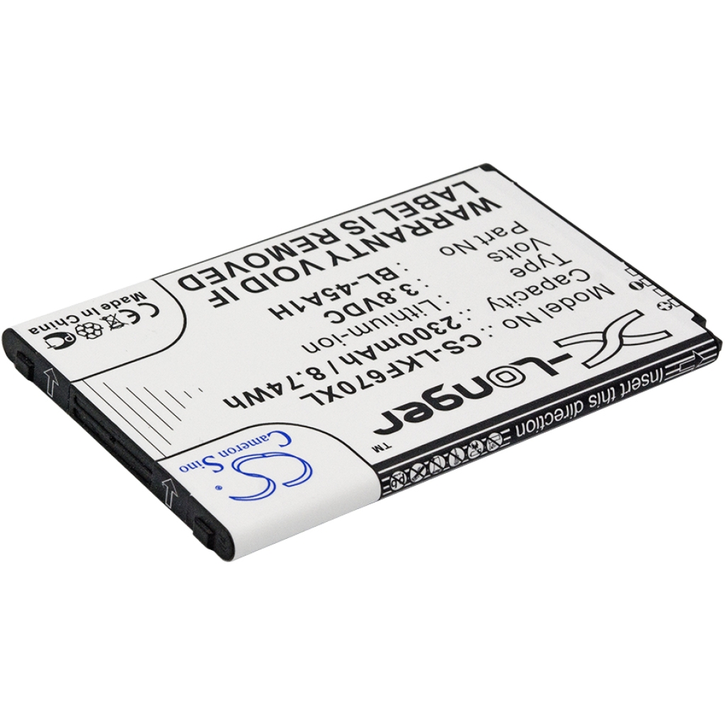 Compatible battery replacement for LG  BL-45A1H, EAC63158301