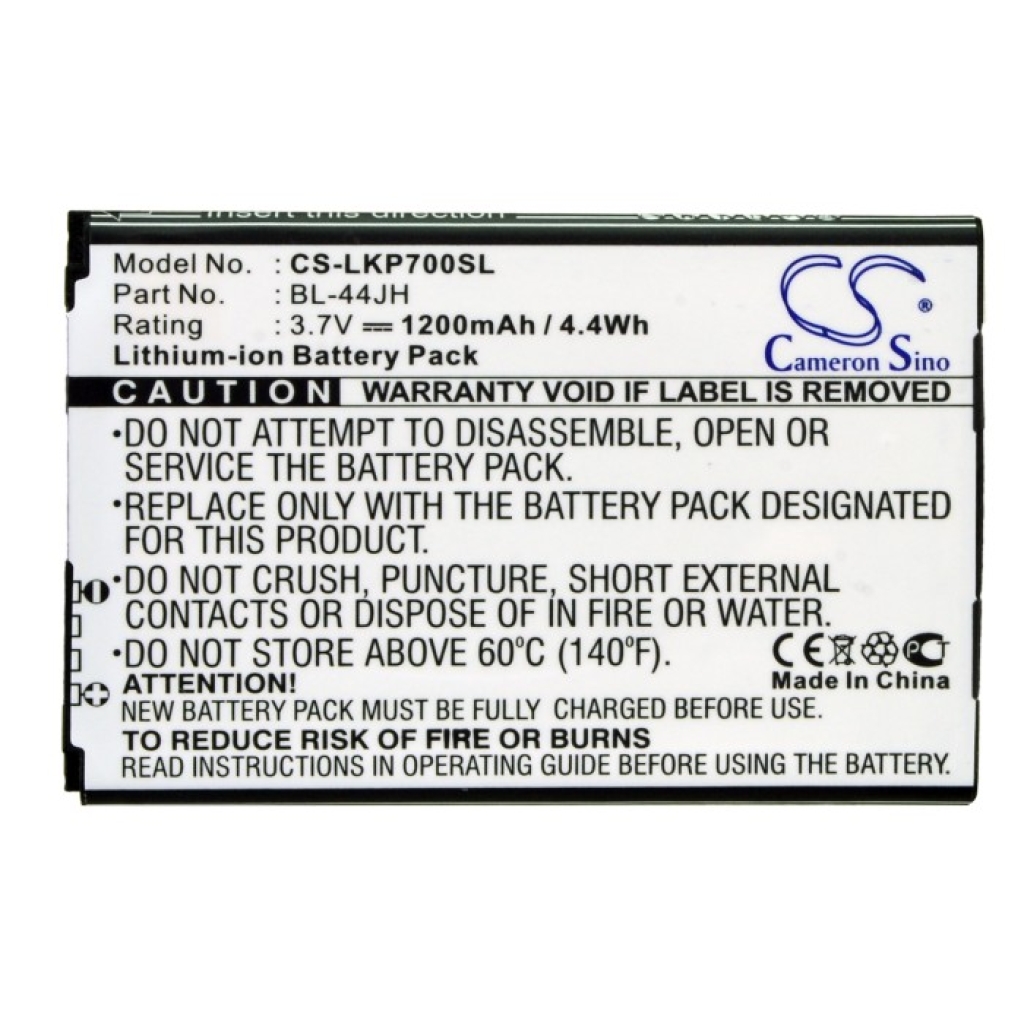 Compatible battery replacement for LG  EAC61839001, BL-44JH, EAC61839006