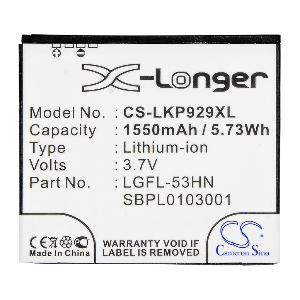 Compatible battery replacement for LG  SBPL0103002, SBPL0103001, FL-53HN