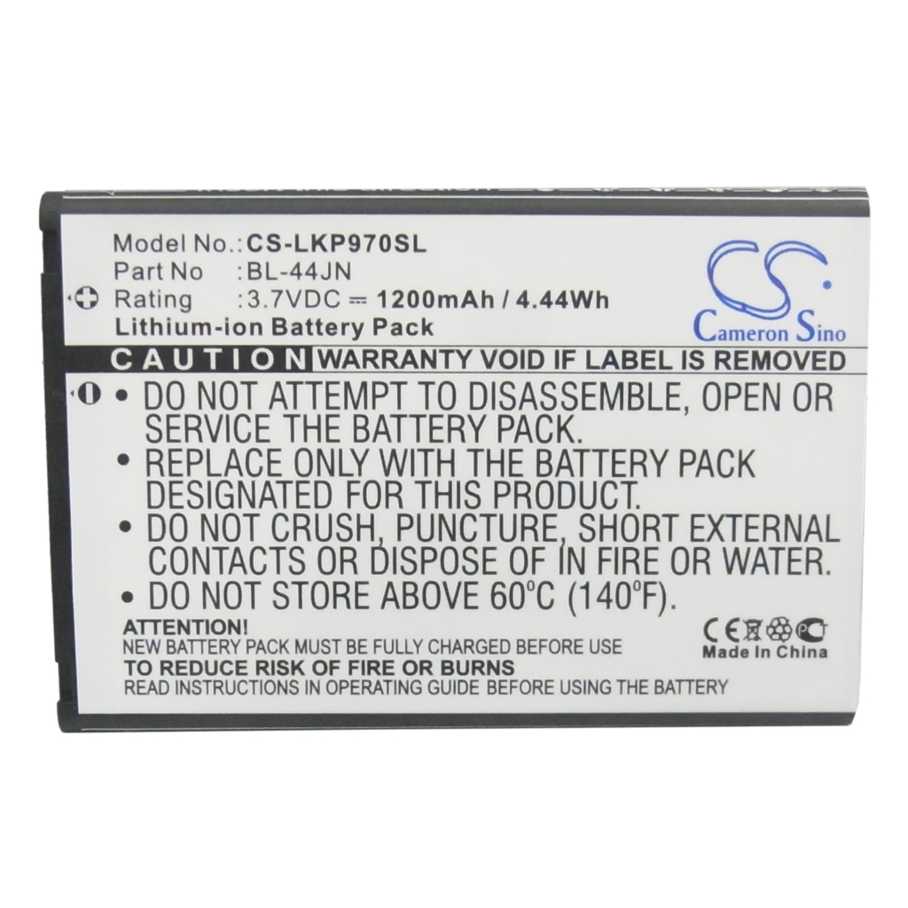 Compatible battery replacement for LG  EAC61679611, EAC61679601, BL-44JN, 1ICP5/44/65, EAC61700012