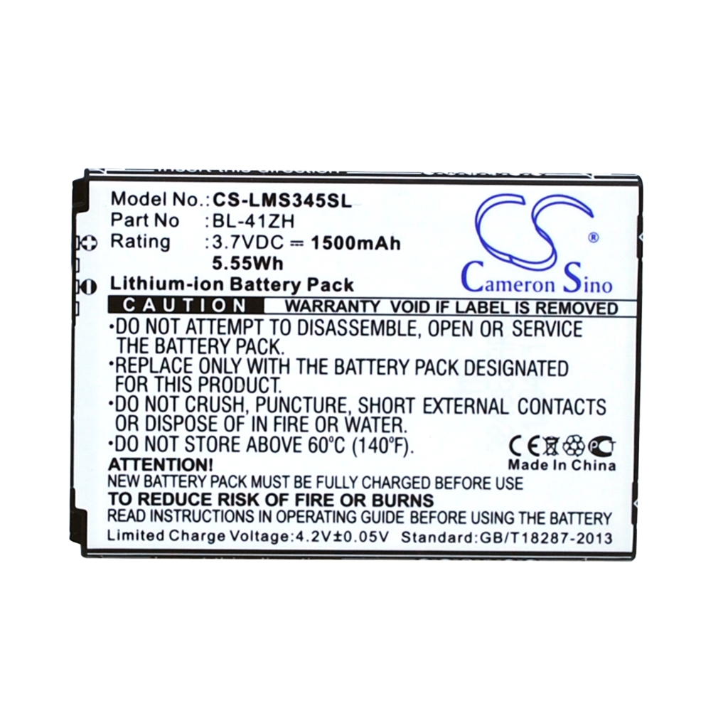 Compatible battery replacement for LG  BL-41ZH, EAC62778201, EAC62378407, BL-41ZHB