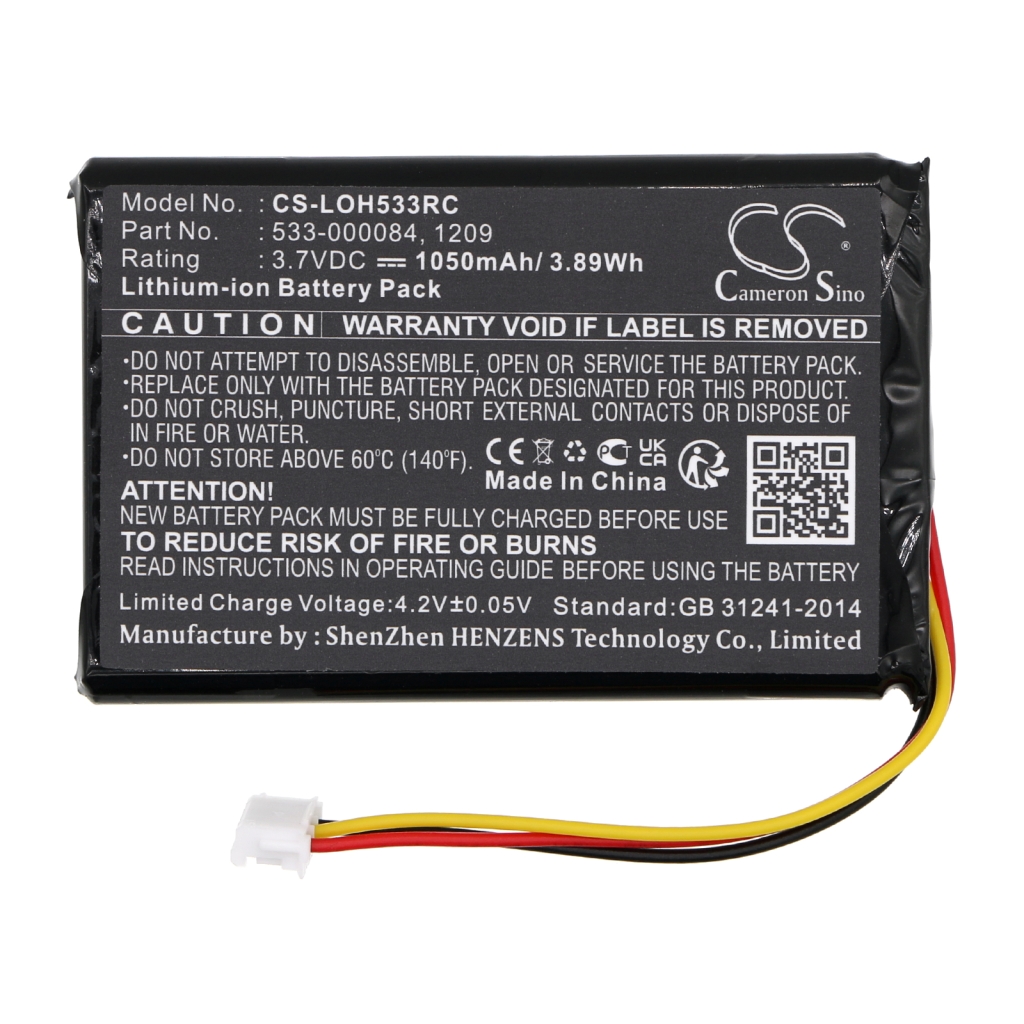 Compatible battery replacement for Logitech  1209, 533-000084, 533-000083