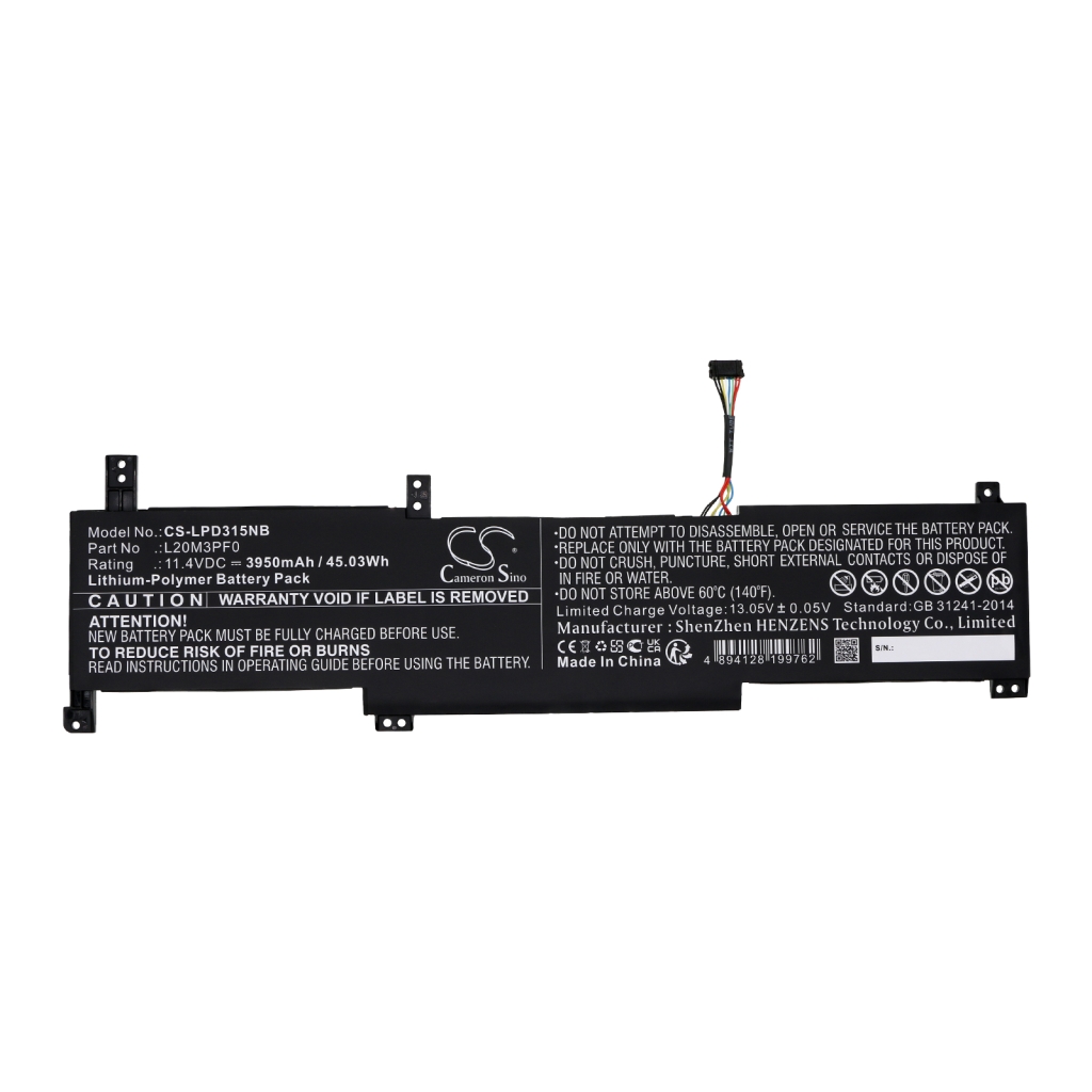 Compatible battery replacement for LENOVO  L20C3PF0, 5B11B36275, SSB11B36277, L20M3PF0, L20L3PF0