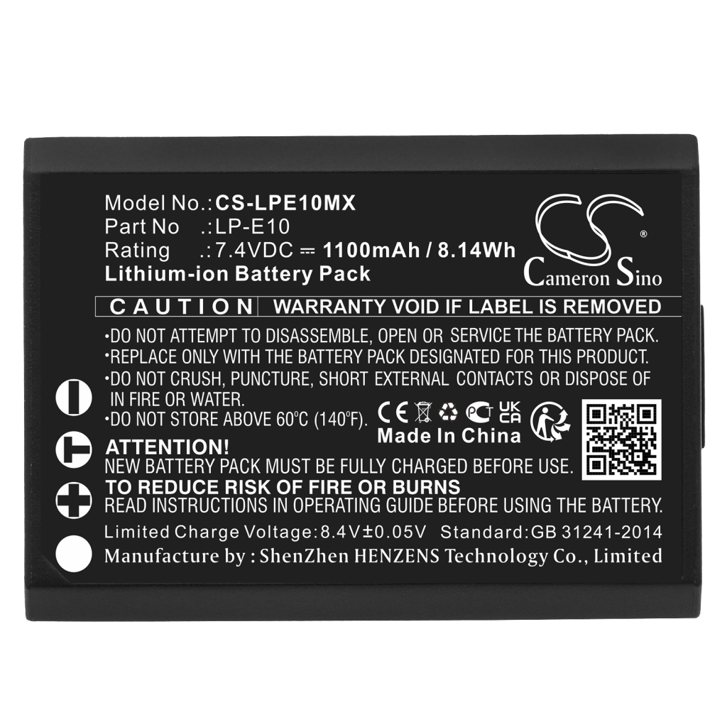 Compatible battery replacement for Canon  LP-E10