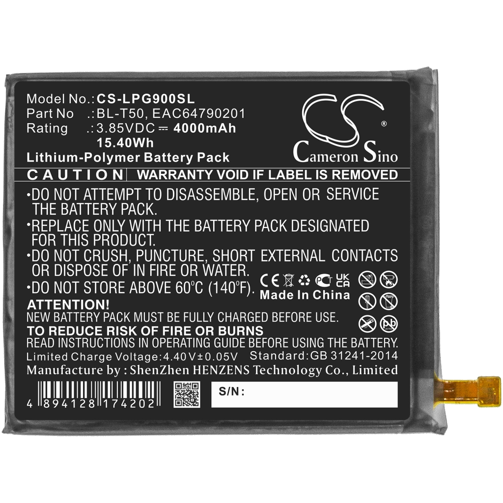 Compatible battery replacement for LG  EAC64790201, BL-T50