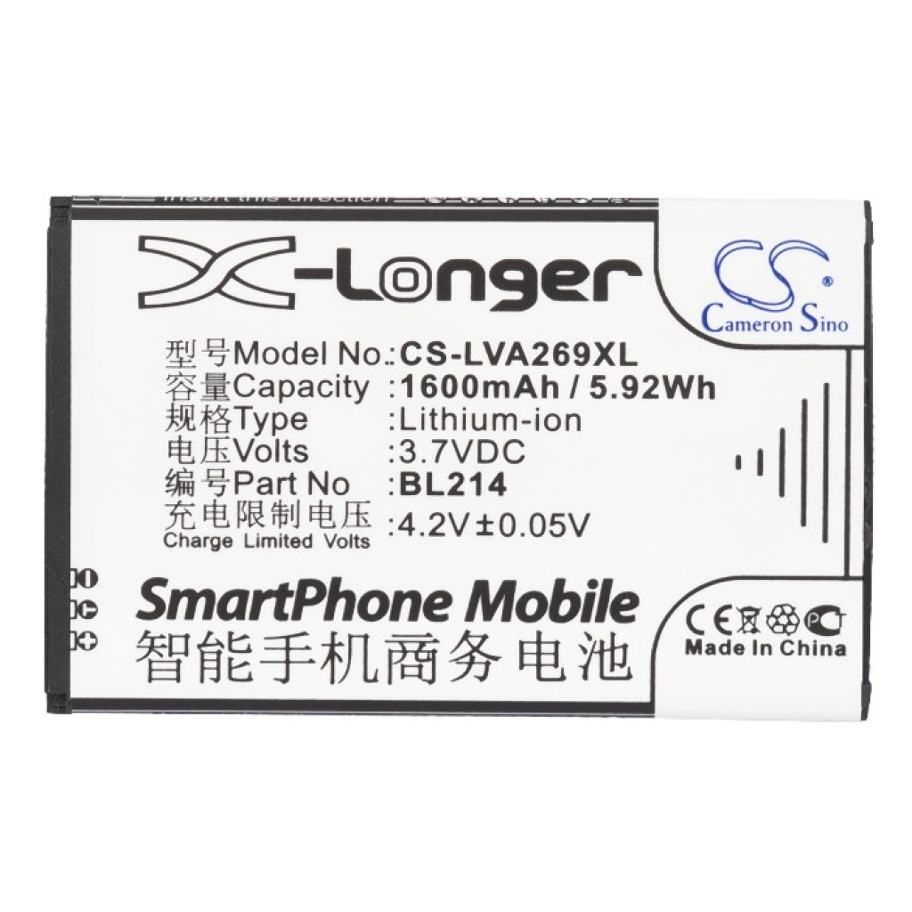 Compatible battery replacement for LENOVO  BL214, BL203