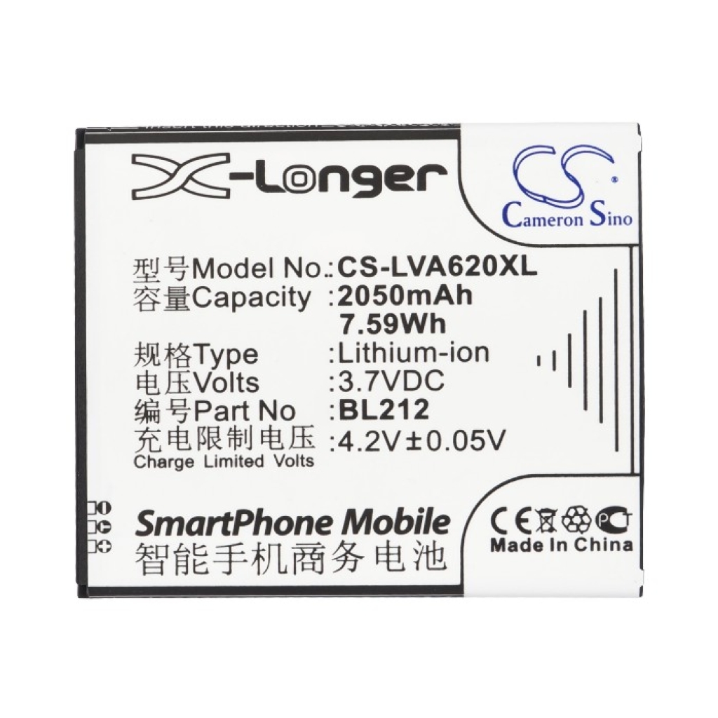 Compatible battery replacement for LENOVO  BL212, BL225