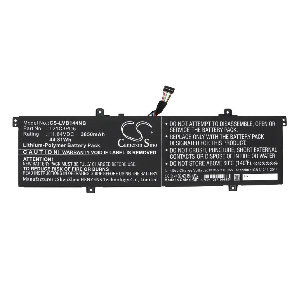 Compatible battery replacement for LENOVO  L21L3PD5, L21D3PD5, L21C3PD5, L21M3PD5