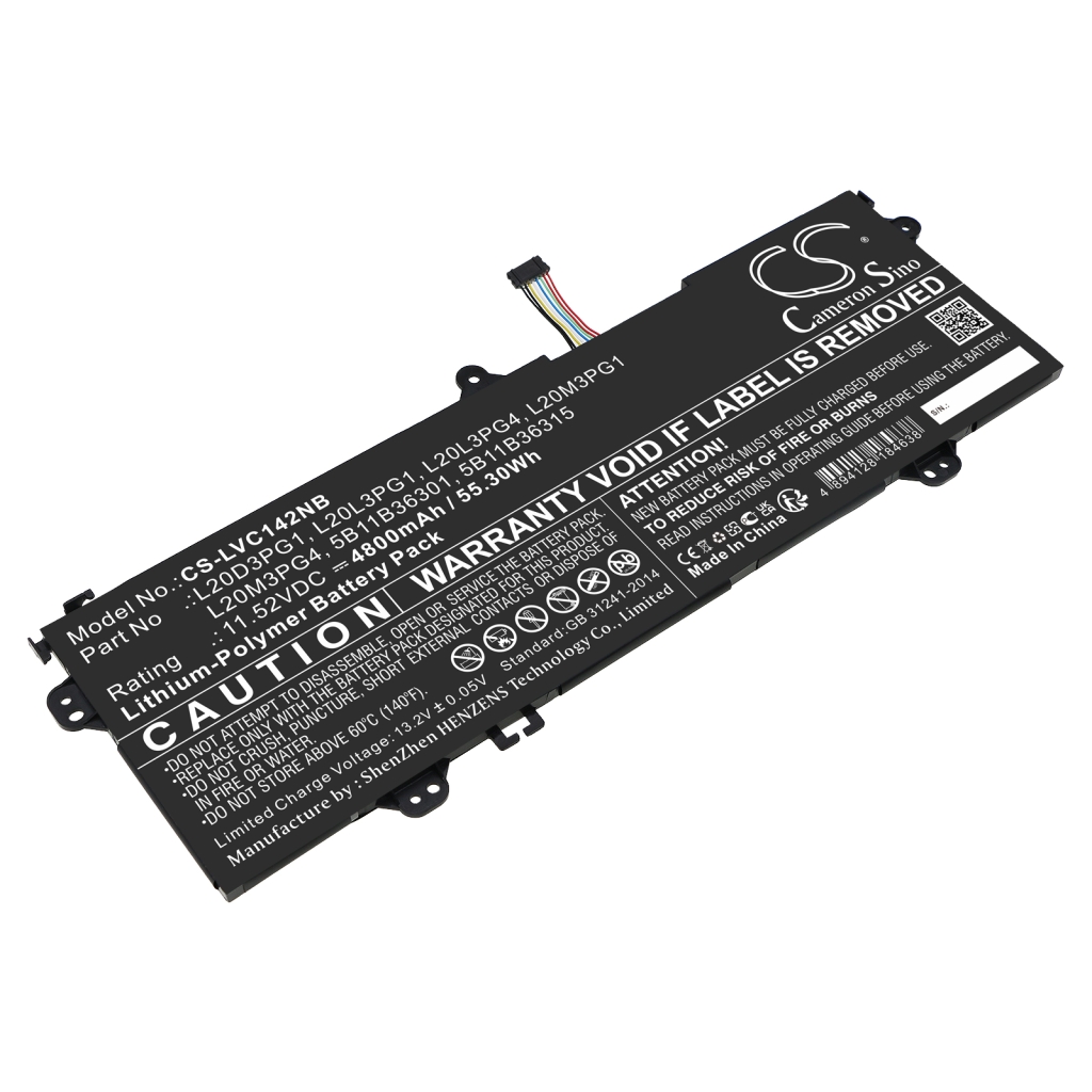 Compatible battery replacement for LENOVO  5B11C87807, SB11C87804, L20L3PG4, 5B11C87805, SB11B36307...