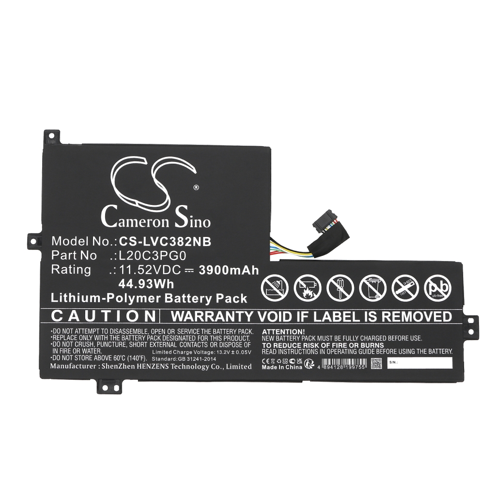 Compatible battery replacement for LENOVO  L20M3PG0, 5B11B36312, L20L3PG0, 5B11B36310, SB11B36304...