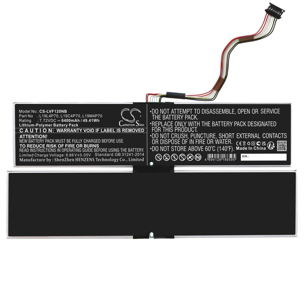 Compatible battery replacement for LENOVO  L19C4P70, SB10T83127, 5B10W13884, SB10T83126, 5B10W13883...