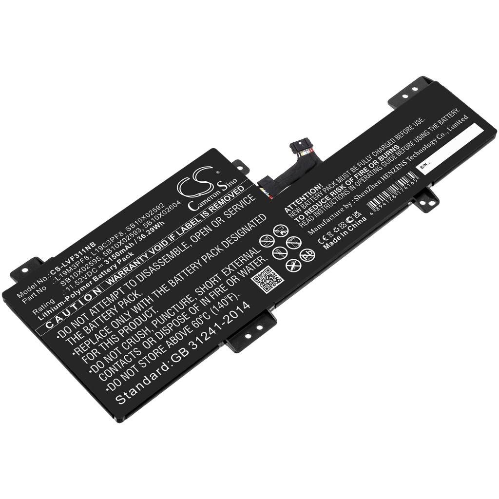 Compatible battery replacement for LENOVO  SB10X02592, L19M3PF8, L19C3PF8, 5B10X02604, SB10X02595...