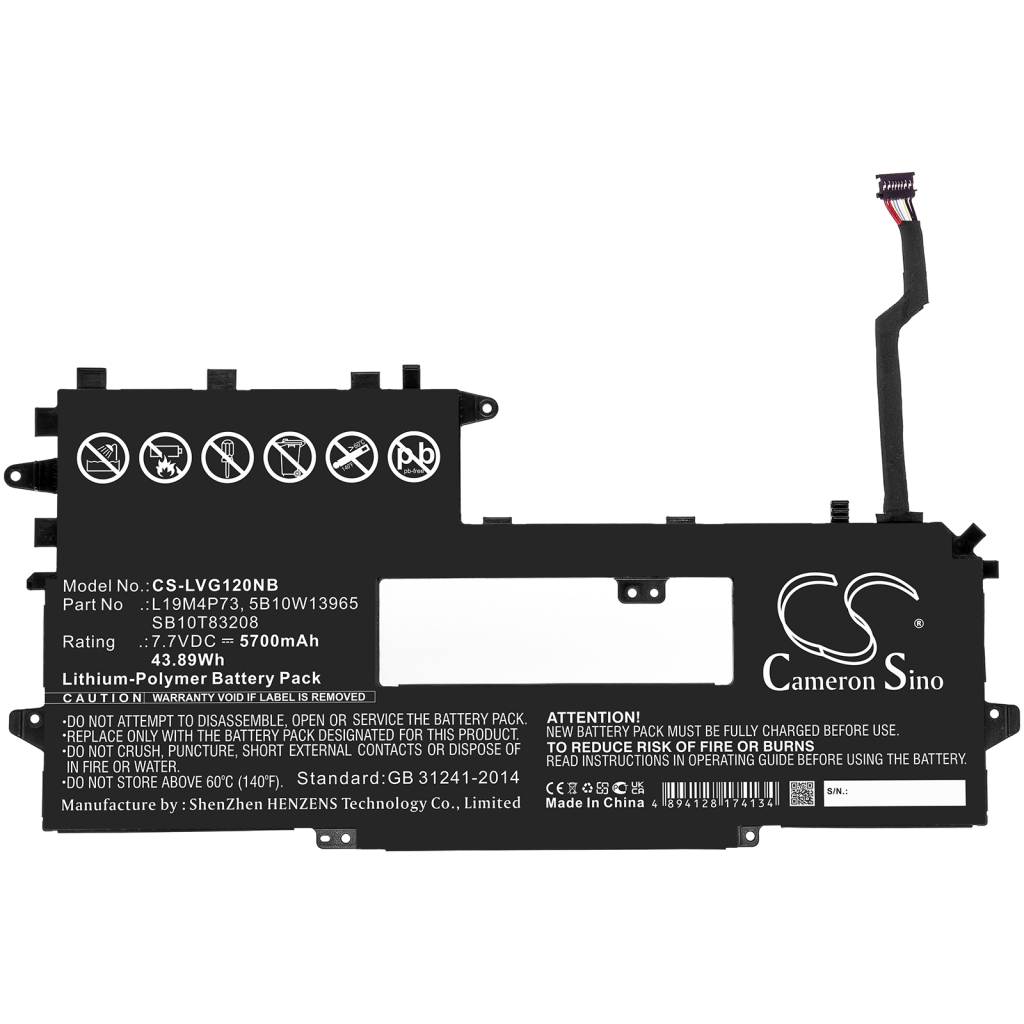 Compatible battery replacement for LENOVO  SB10T83208, L19M4P73, 5B10W13965