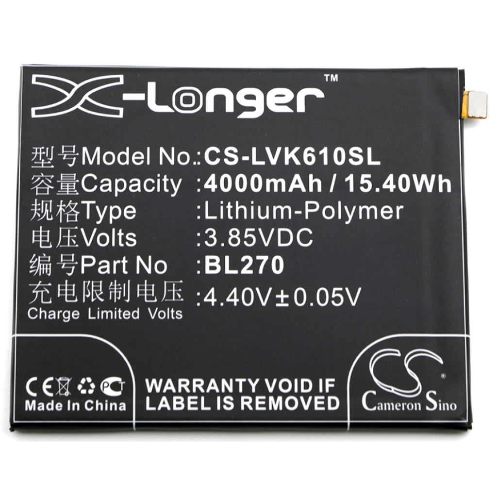 Compatible battery replacement for Motorola  BL270