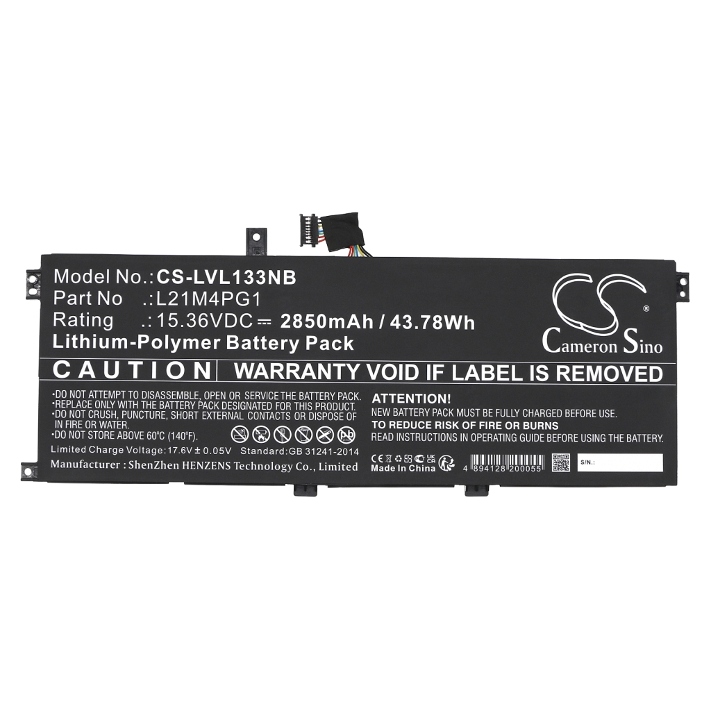 Compatible battery replacement for LENOVO  5B11H56336, SB11H56237, L21M4PG1, 5B10W51851, SB10W51952...