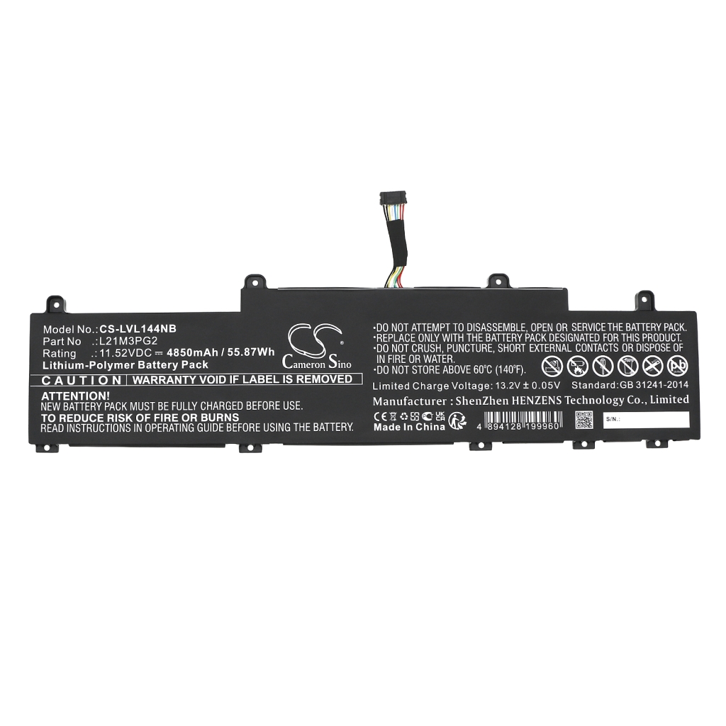 Compatible battery replacement for LENOVO  5B11F21953, L21M3PG2, 5B11F21946, L21L3PG2, 5B11F21941...