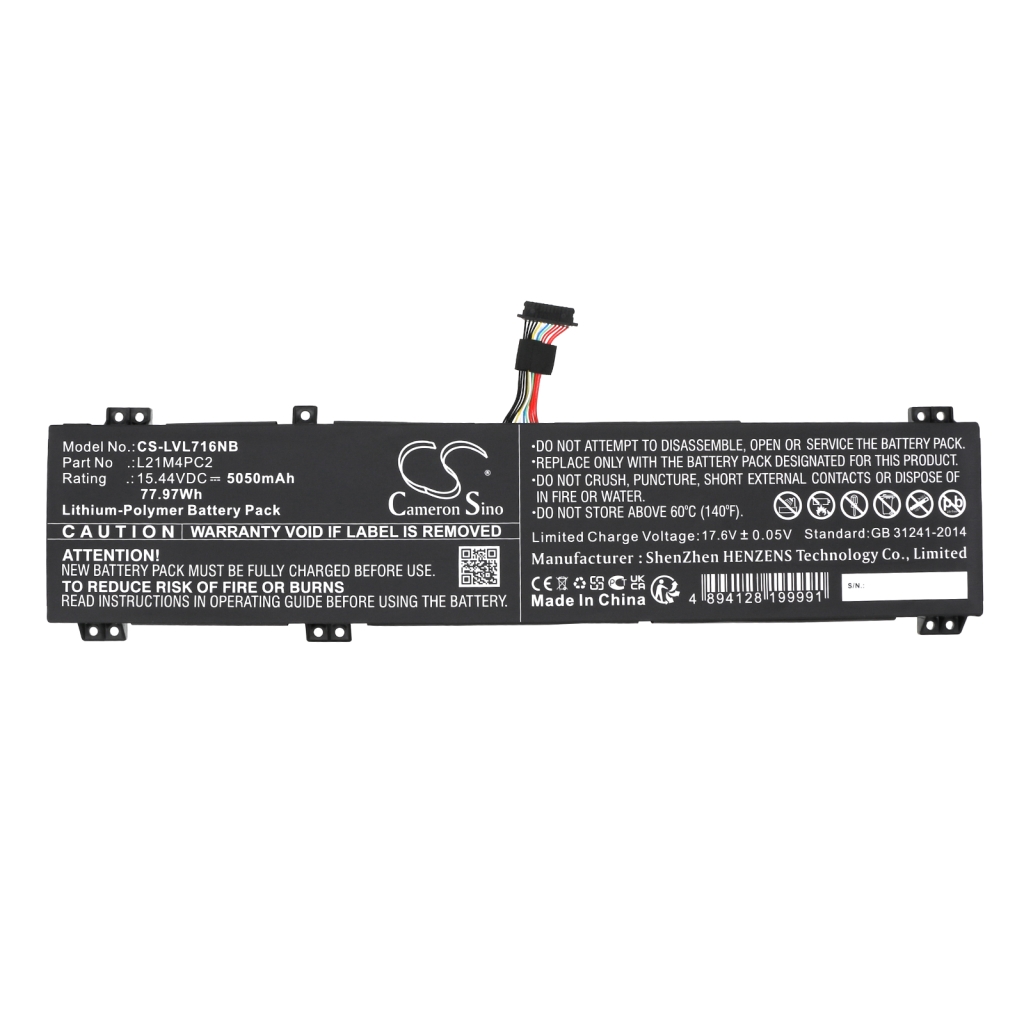 Compatible battery replacement for LENOVO  L21L4PC2, L21C4PC2, L21M4PC2