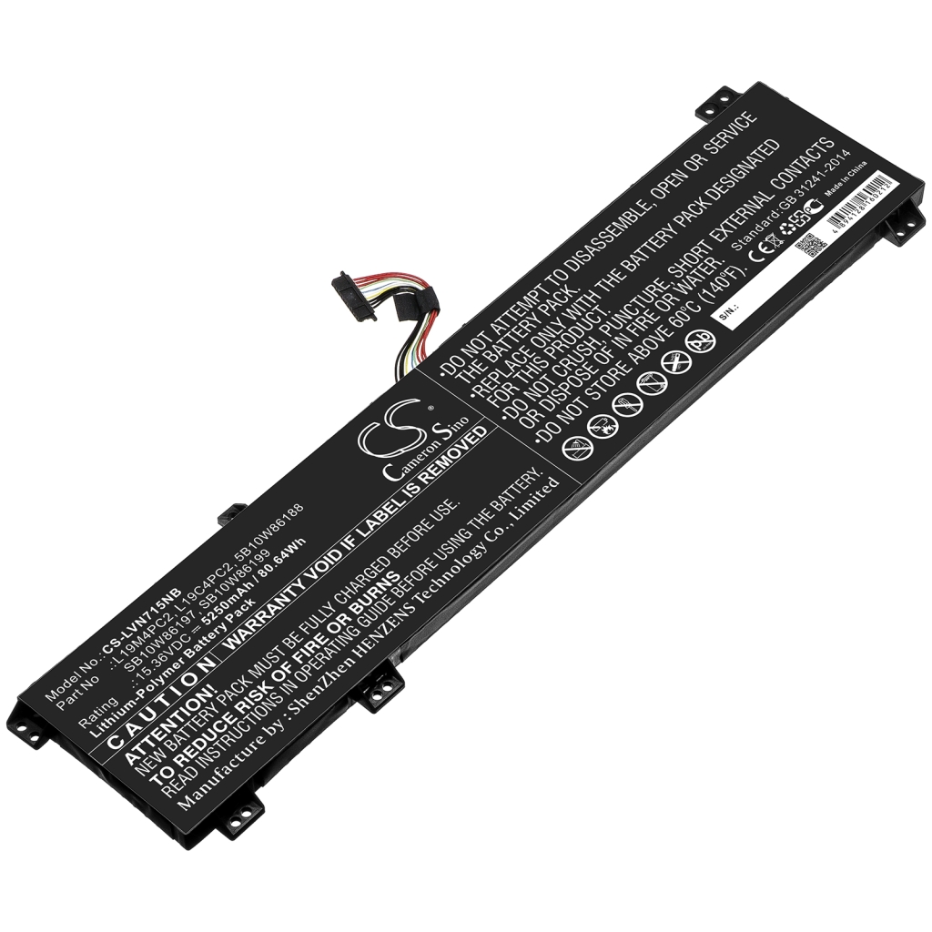 Compatible battery replacement for LENOVO  L19M4PC1, SB10W86198, L19C4PC2, SB10W86197, L19C4PC1...