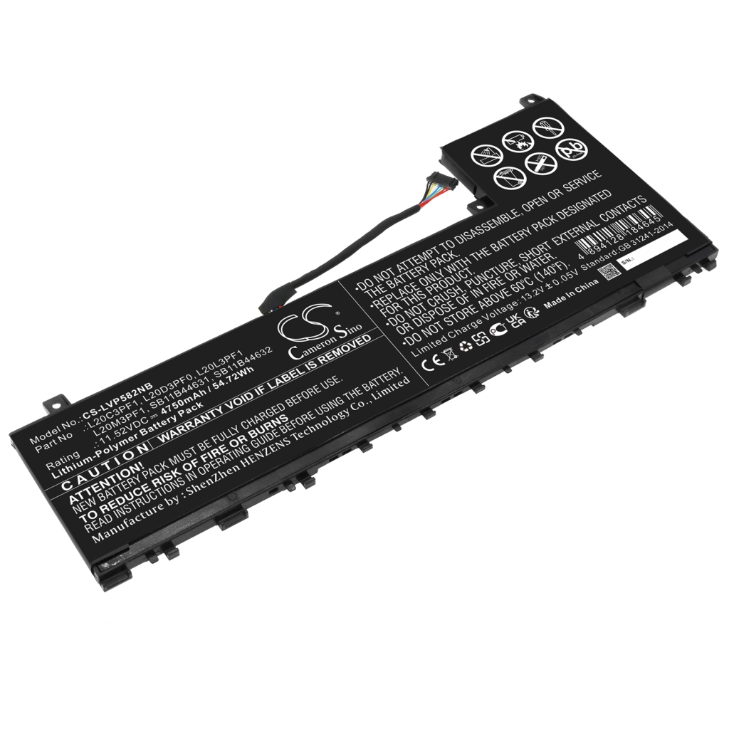 Compatible battery replacement for LENOVO  L20D3PF0, SB11B44632, L20C3PF1, SB11B44631, L20M3PF1...