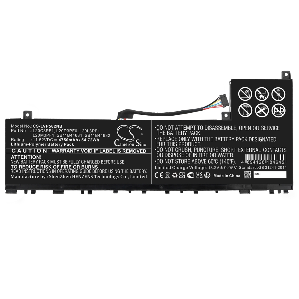 Compatible battery replacement for LENOVO  SB11B44631, L20M3PF1, L20L3PF1, L20D3PF0, SB11B44632...