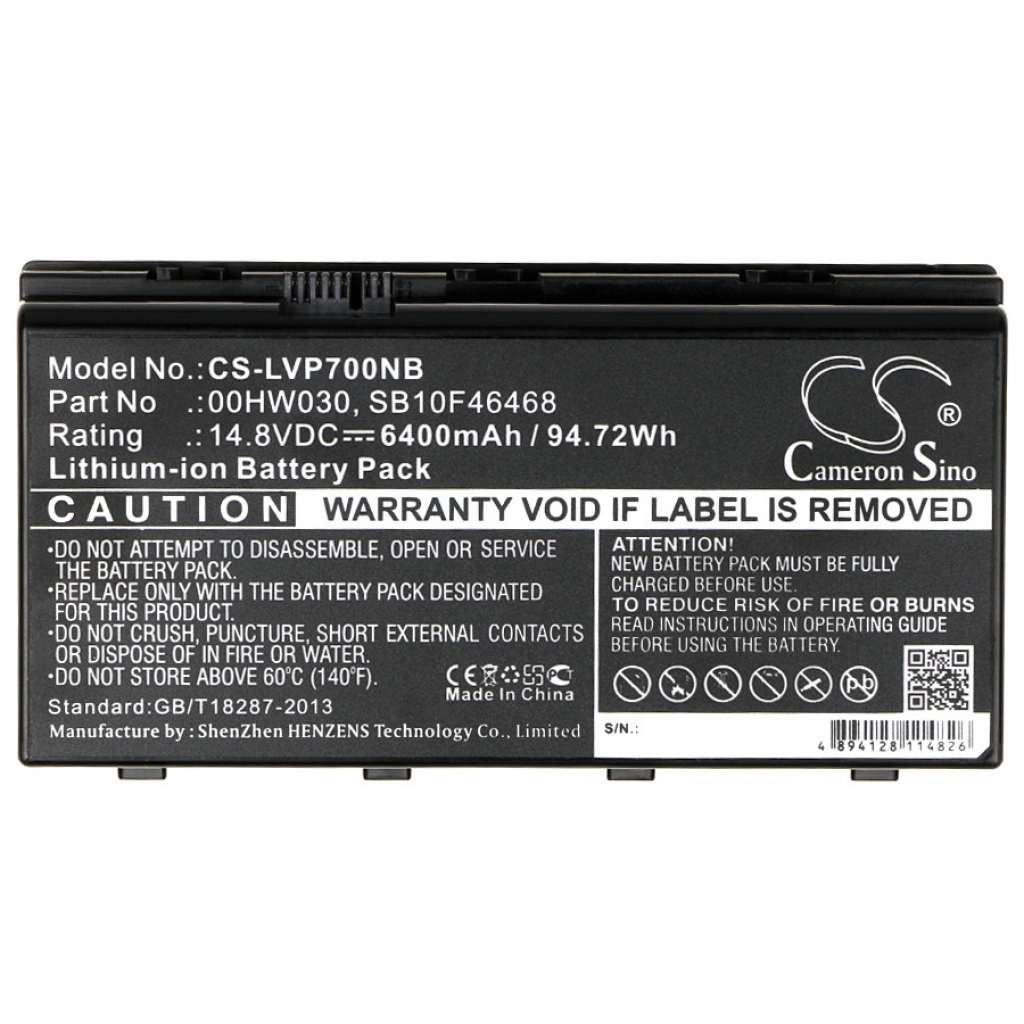 Compatible battery replacement for LENOVO  01AV451, OOHWO30, 00HW030, 5B10W13950, 4X50K14092...