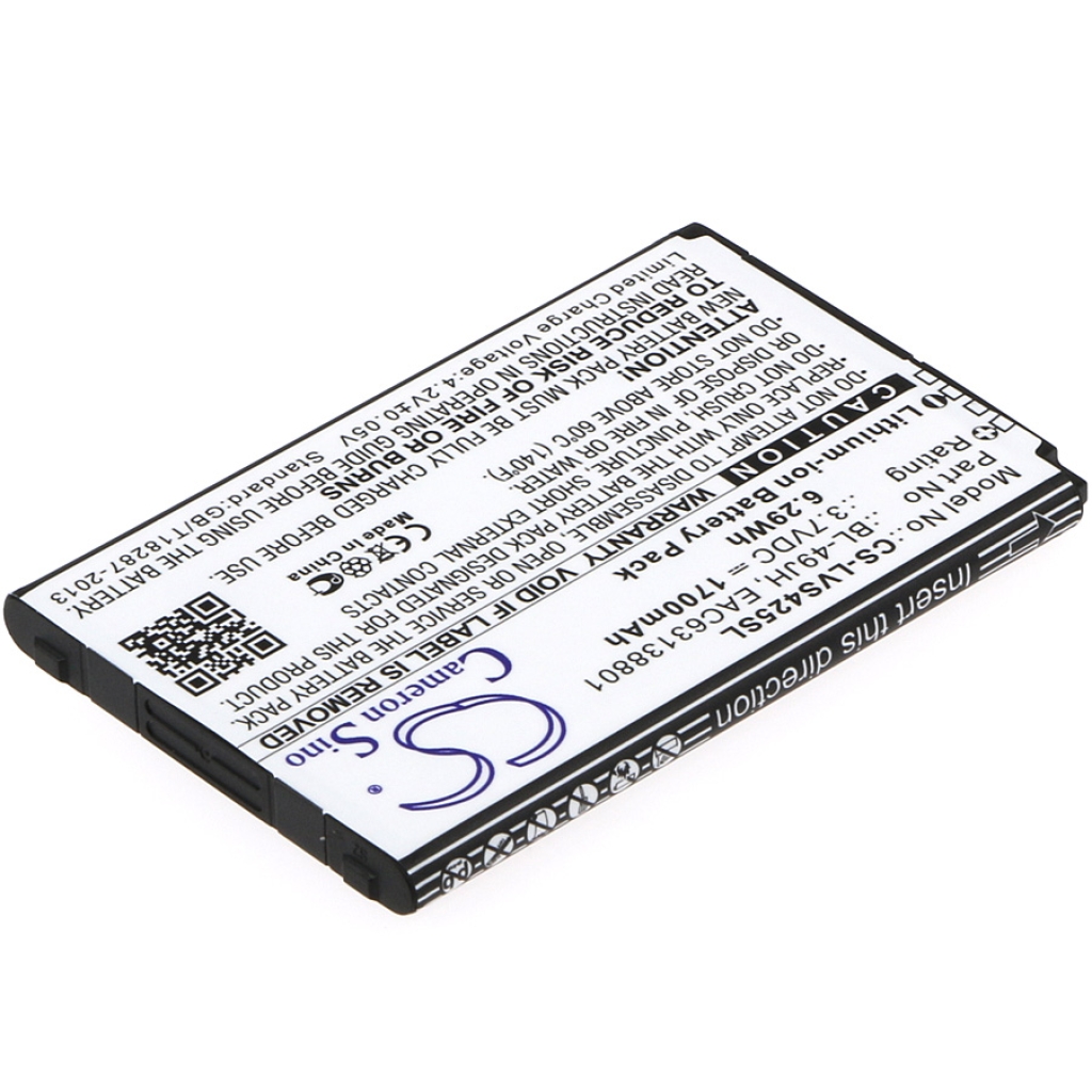 Compatible battery replacement for LG  EAC63138801, BL-49JH