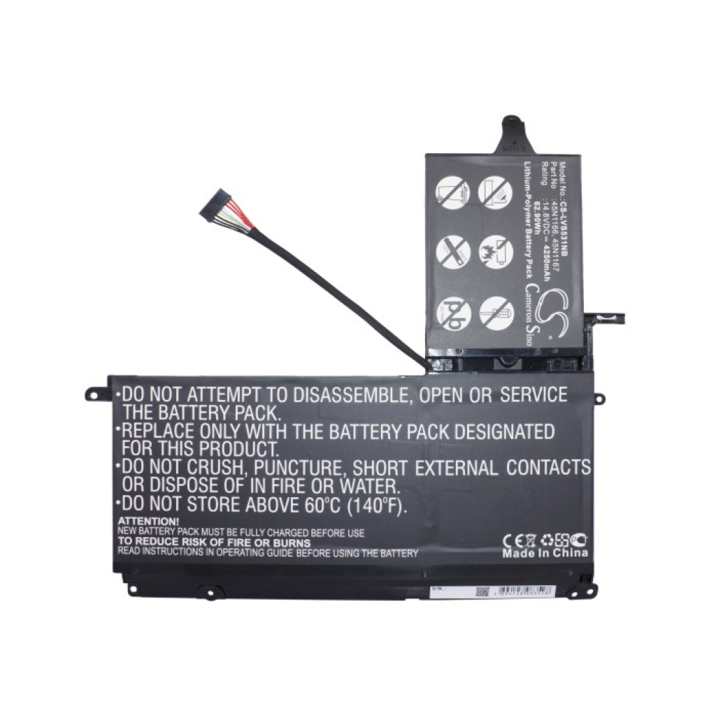 Compatible battery replacement for LENOVO  45N1166, 45N1165, 45N1164, PXD3X2, 45N1167