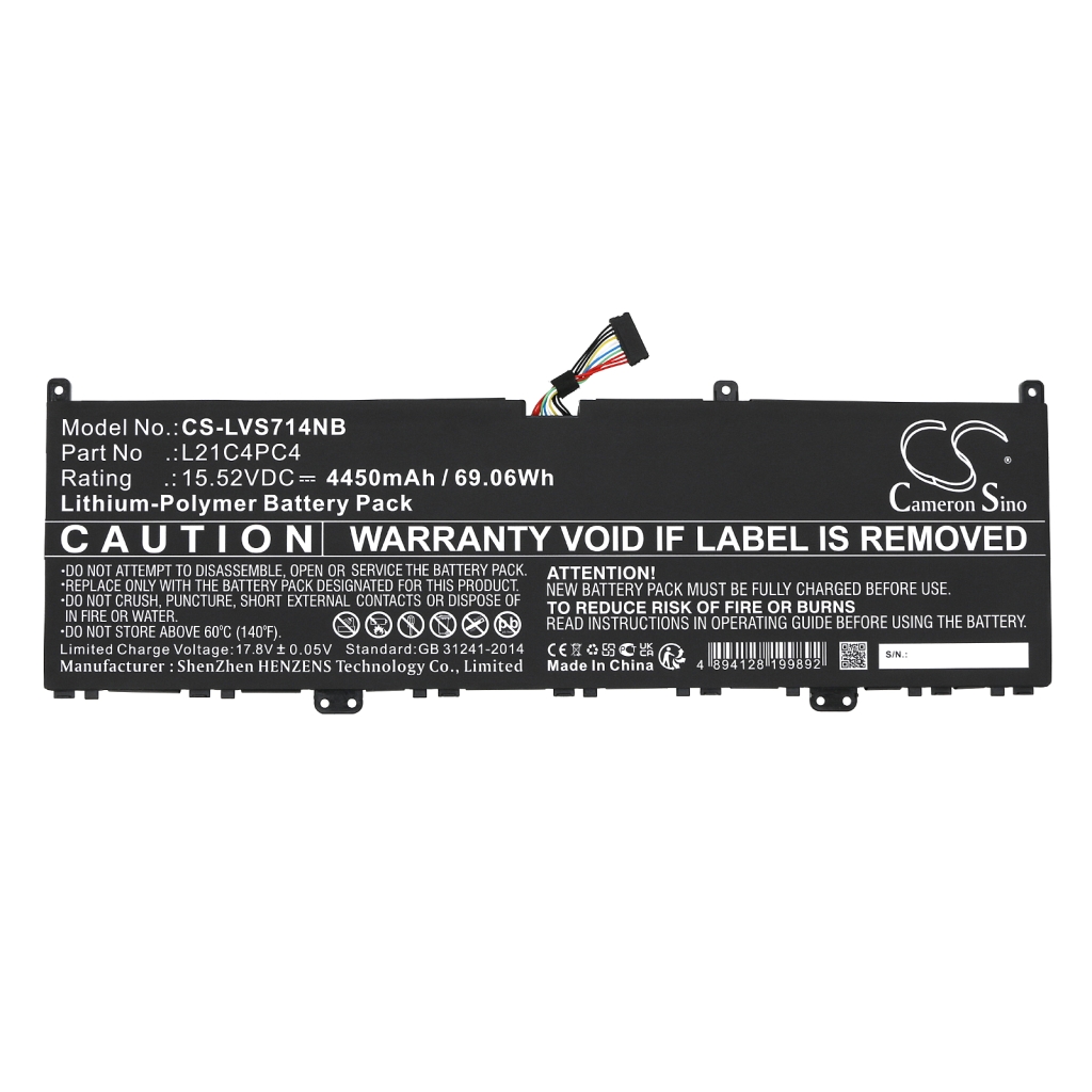 Compatible battery replacement for LENOVO  L21D4PE0, L21D4PC4, L21C4PC4, L21L4PC4