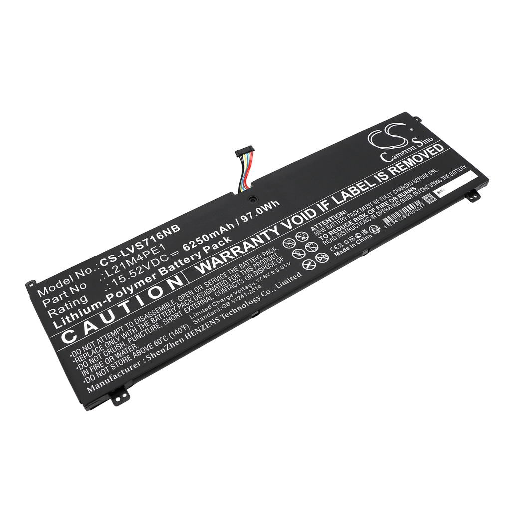 Compatible battery replacement for LENOVO  L21B4PE1, 5B11F29420, 5B11F29413, L21M4PE1, L21C4PE1