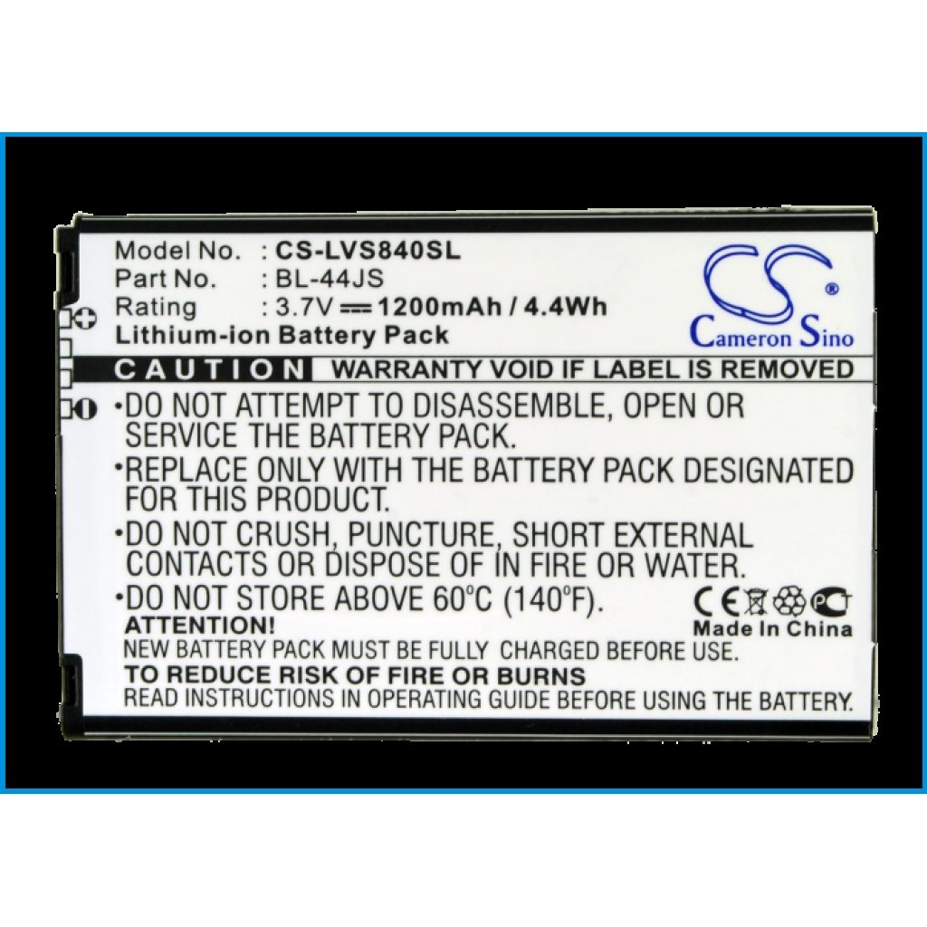 Compatible battery replacement for LG  EAC61680101, BL-A5JN, BL-44JS, EAC61838702