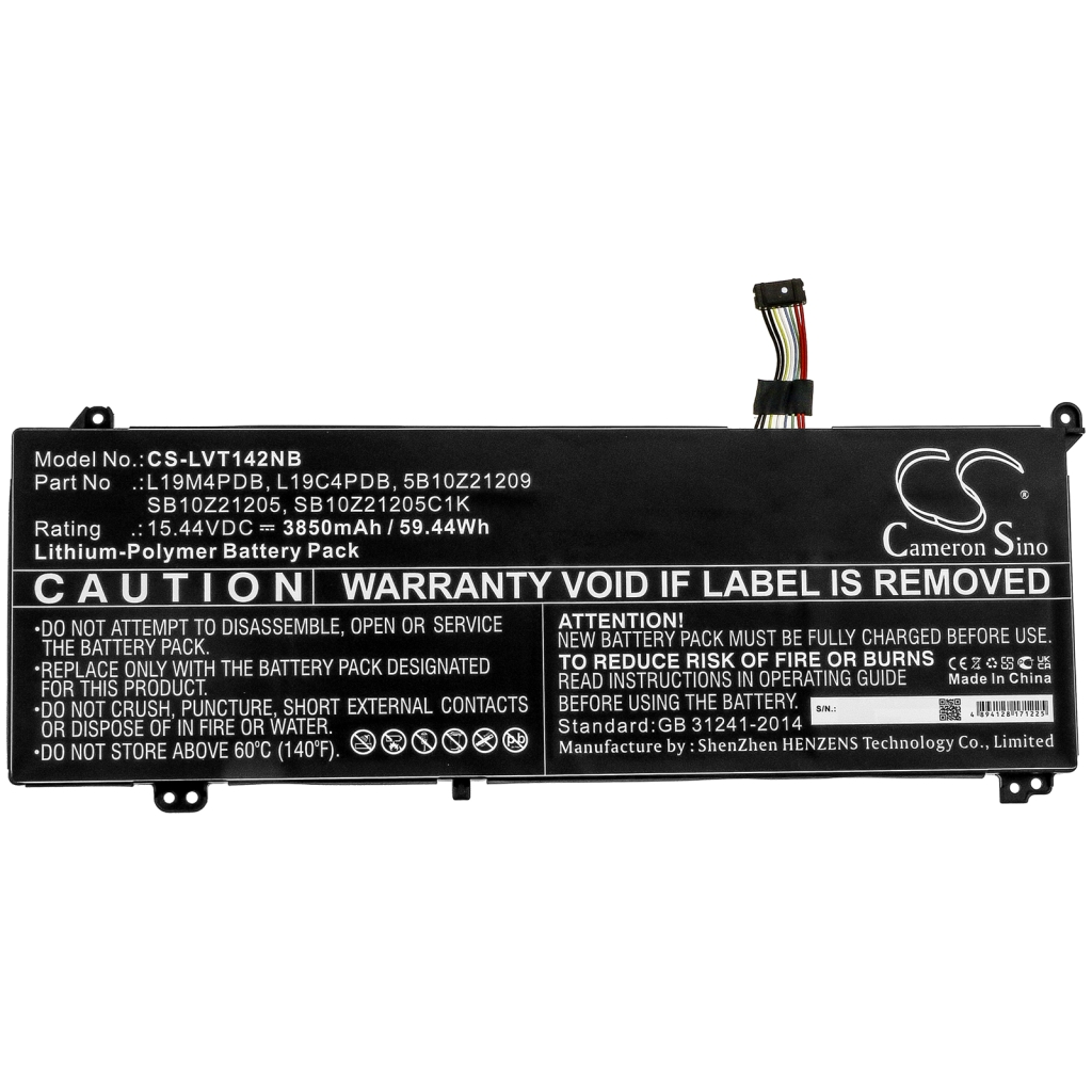 Compatible battery replacement for LENOVO  L20M4PDB, 5B10Z21201, SB11C2284, L20C4PDB, 15B11C22842...