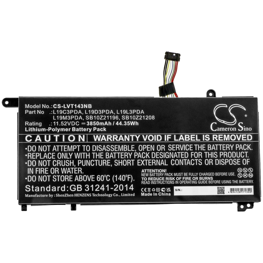 Compatible battery replacement for LENOVO  SB10Z21196, L19M3PDA, L19L3PDA, L19D3PDA, SB10Z21208...