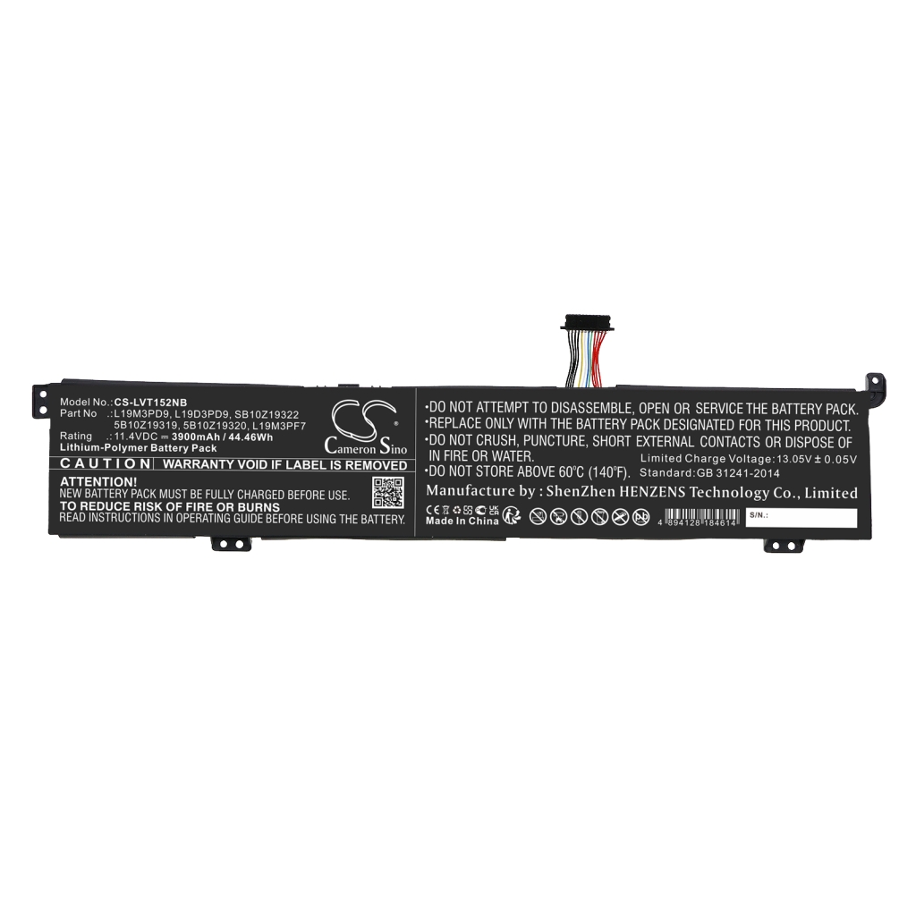 Compatible battery replacement for LENOVO  5B10Z19320, SB10Z19322, 5B10Z19319, L19M3PF7, L19M3PD9...