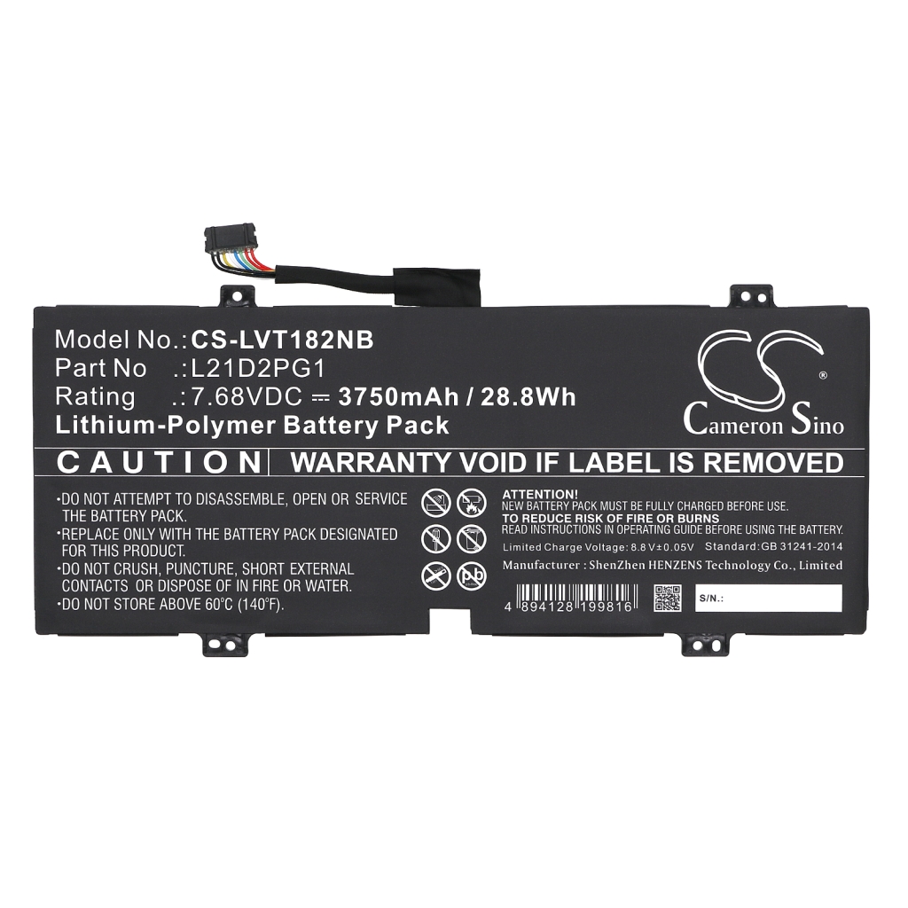 Compatible battery replacement for LENOVO  5B11F38381, L21M2PG1, L21L2PG1, L21D2PG1, L21C2PG1