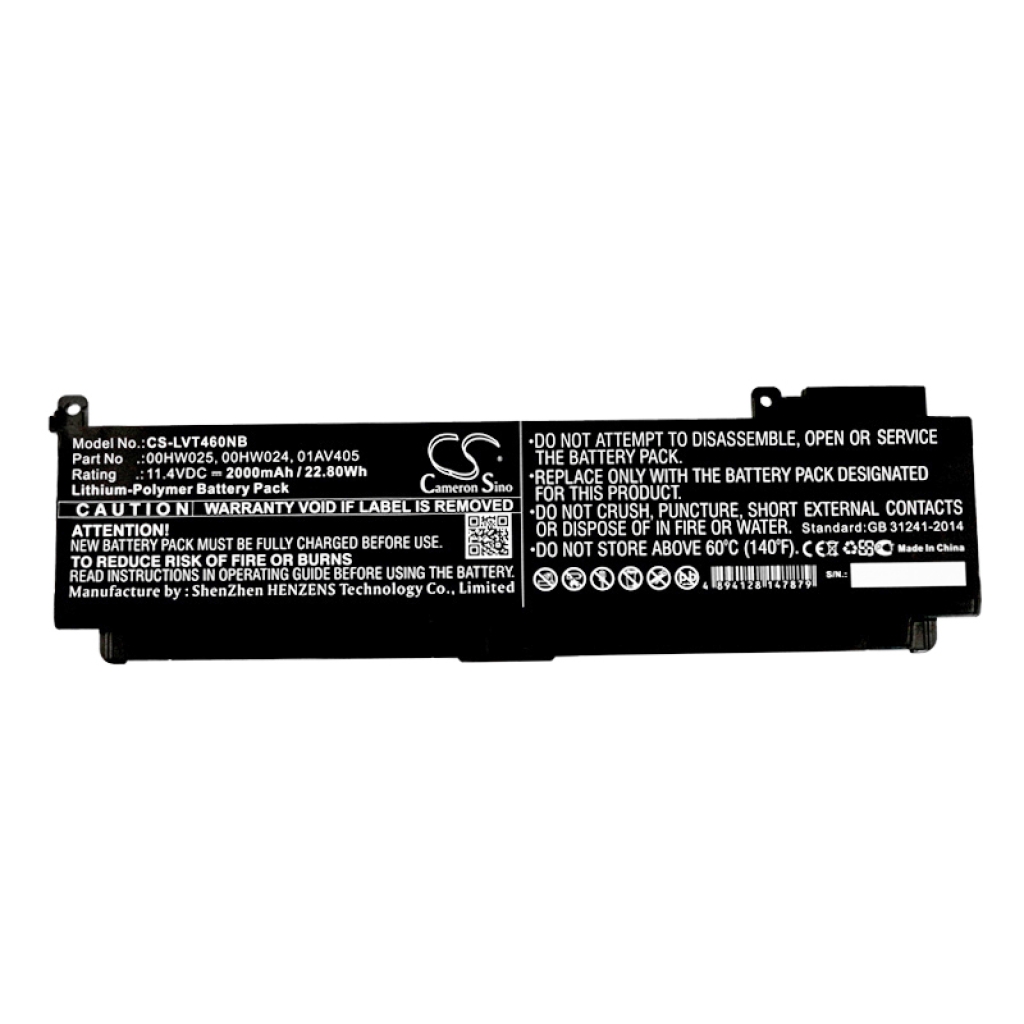 Compatible battery replacement for LENOVO  01AV405, SB10J79002, 01AV462, SB10K97605, 00HW038...