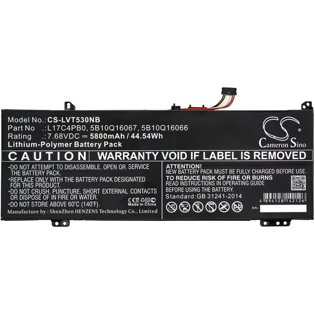 Compatible battery replacement for LENOVO  5B10Q16066, L17C4PB0, 5B10W67403, 5B10Q22883, SB10W67331...