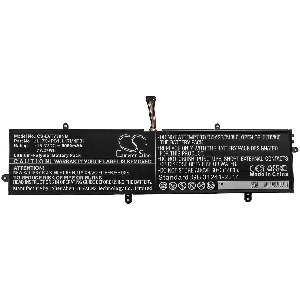 Compatible battery replacement for LENOVO  L17M4PB1, L17C4PB1, 5B10P35084, 5B10P35083, 5B10P35082