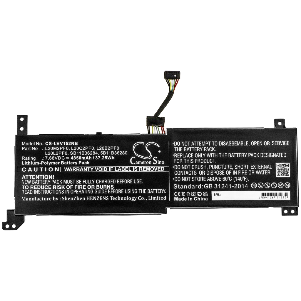 Compatible battery replacement for LENOVO  5B11B36285, L20M2PF0, 5B11B36280, L20L2PF0, 5B11B36278...