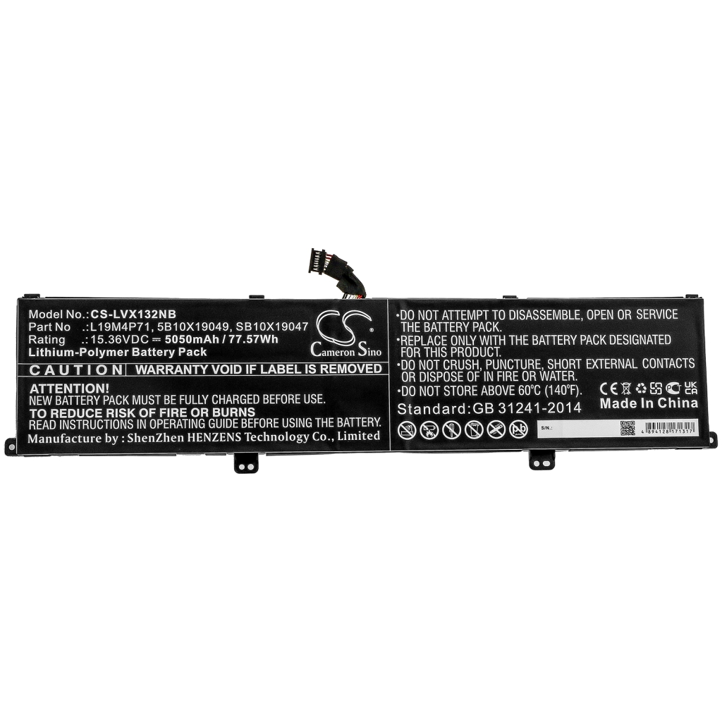 Compatible battery replacement for LENOVO  L19M4P71, 5B10X19049, SB10X19047