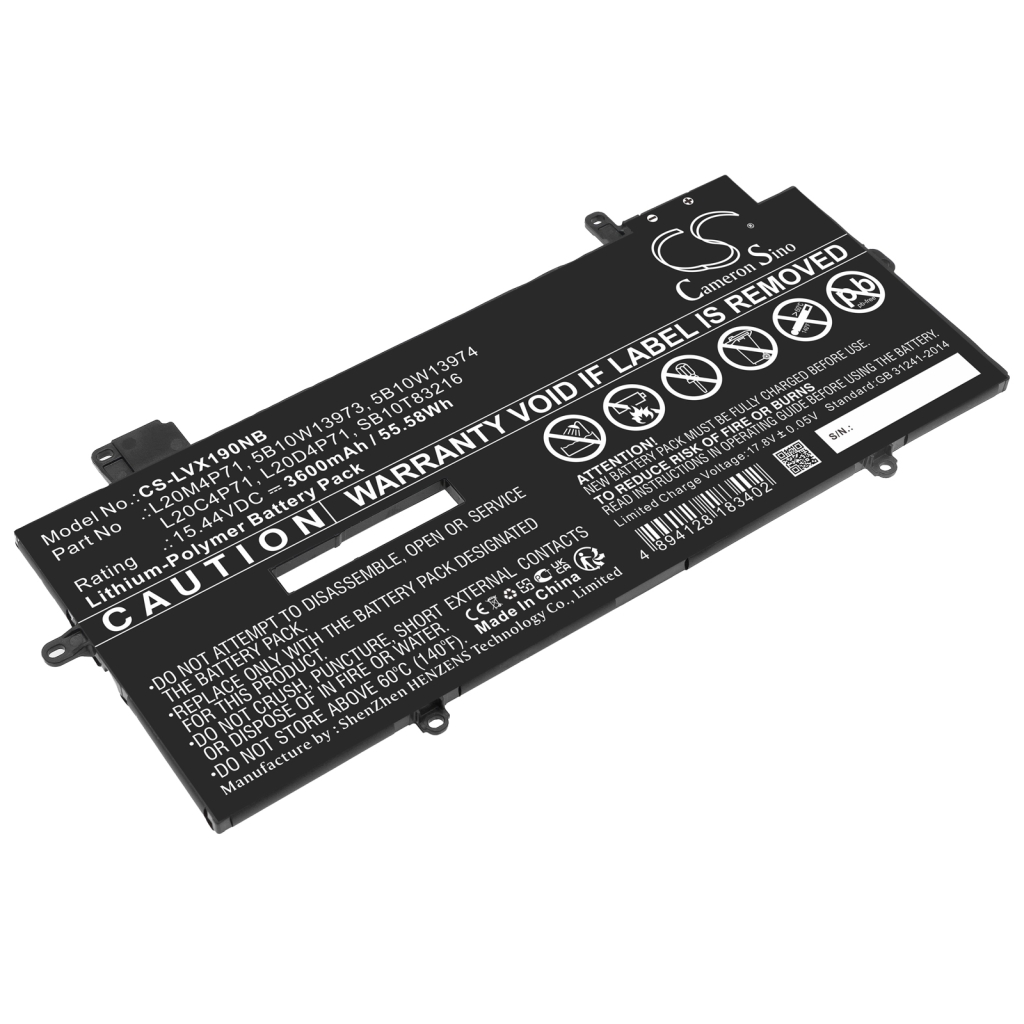 Compatible battery replacement for LENOVO  L20M4P71, 5B10W13974, L20L4P71, 5B10W13973, SB10T83217...