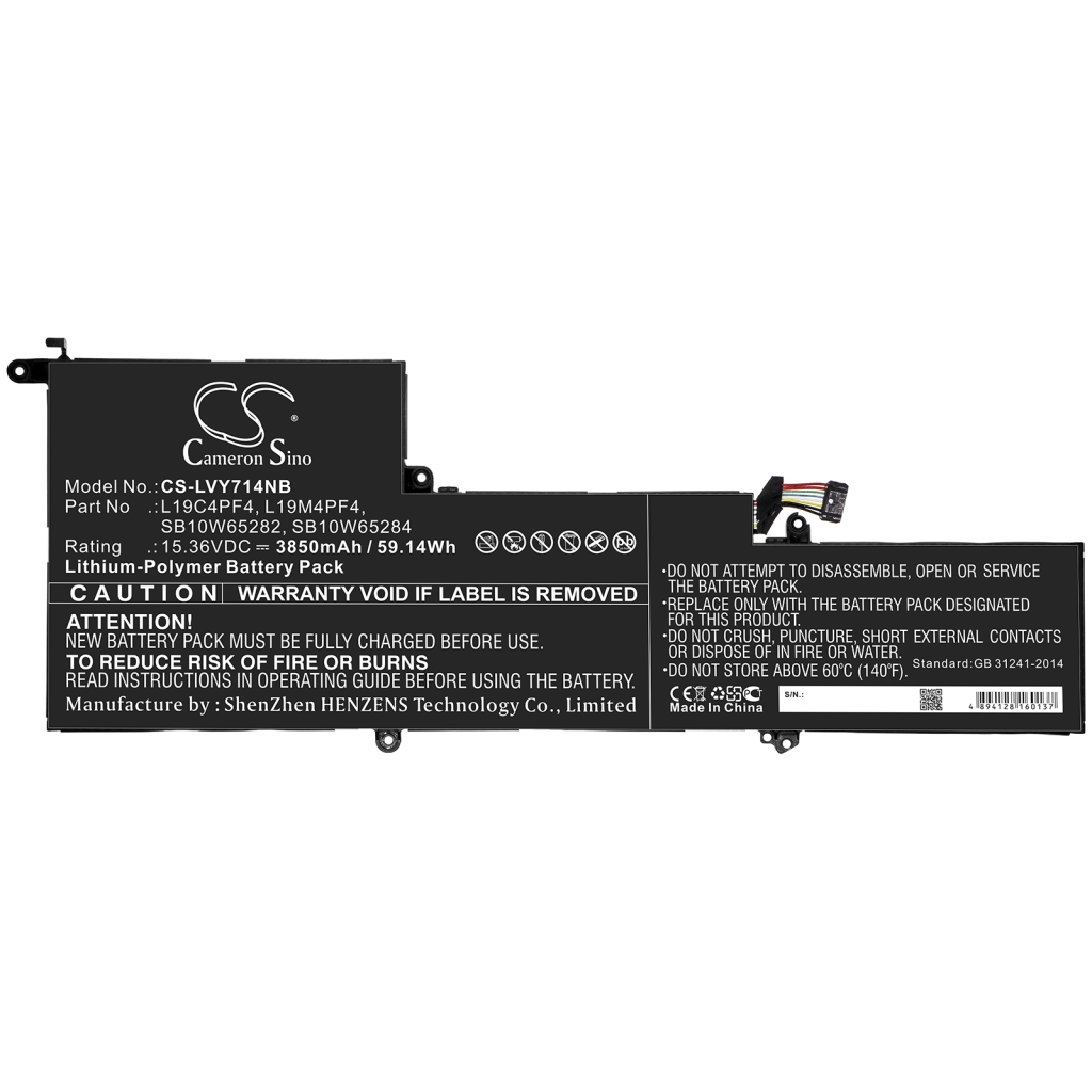 Compatible battery replacement for LENOVO  SB10W65284, 5B10W65276, SB10W65282, 5B10W65273, L19M4PF4...