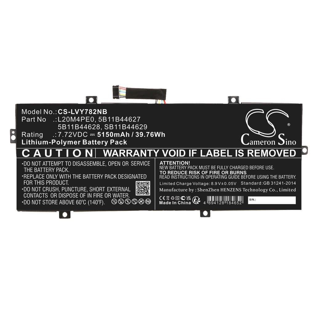 Compatible battery replacement for LENOVO  5B11B44627, SB11B44629, L20M4PE0, 5B11B44628