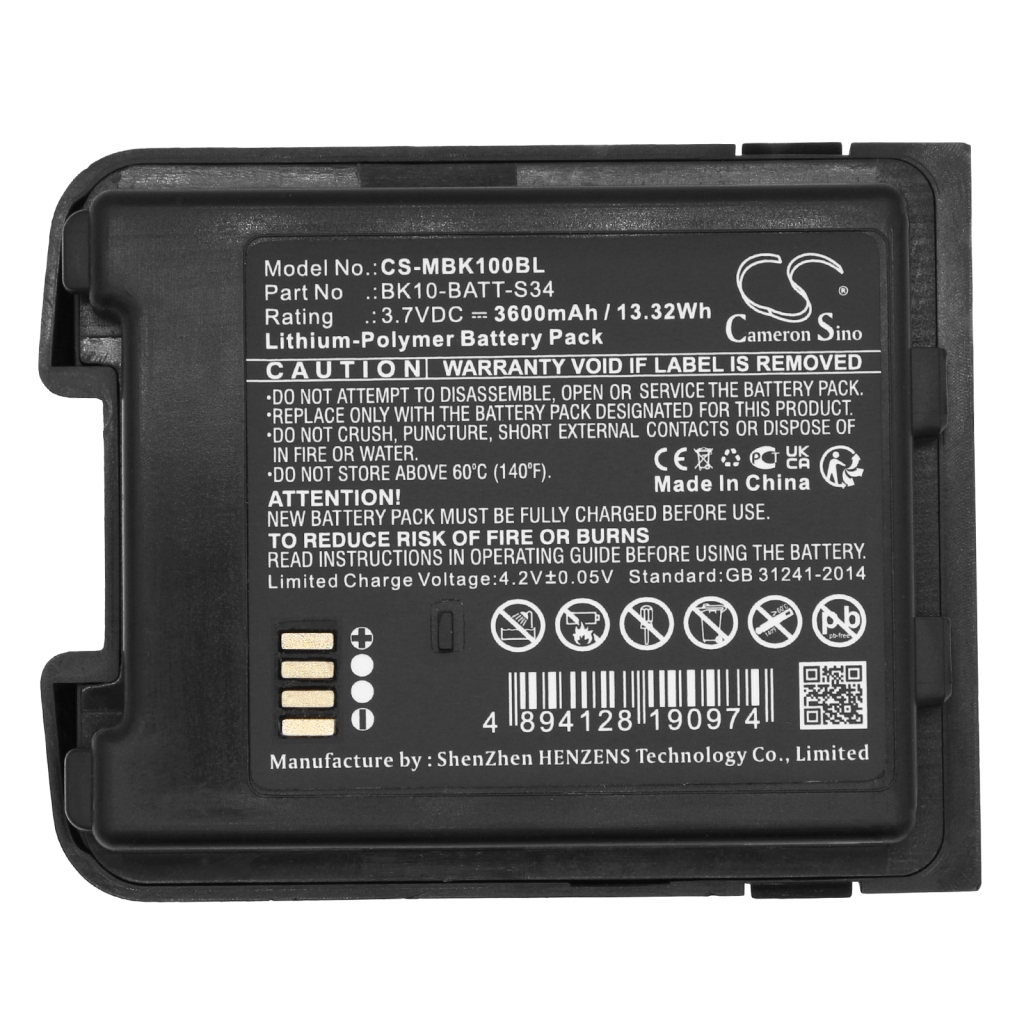 BarCode, Scanner Battery M3 Mobile CS-MBK100BL