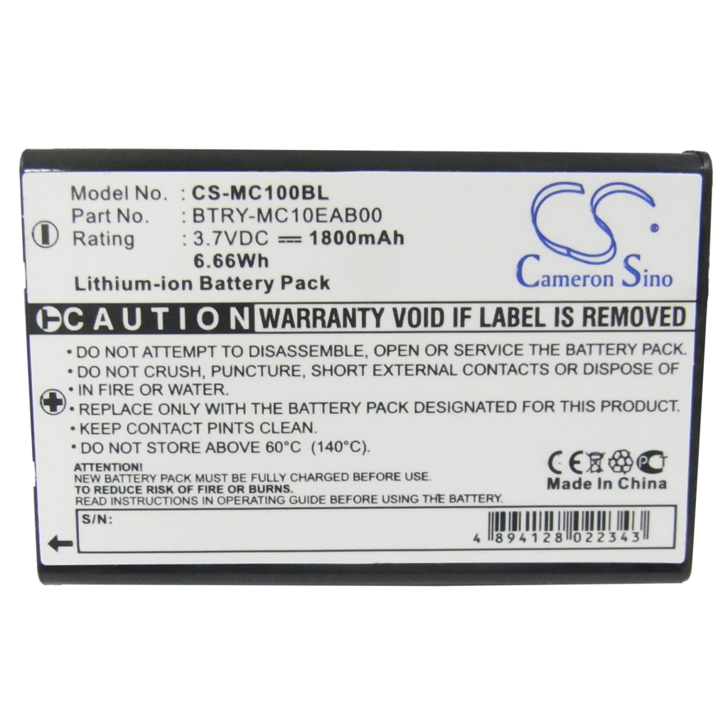 Compatible battery replacement for SYMBOL  BTRY-MC10EAB00, 73659, 633808920326, 074337S