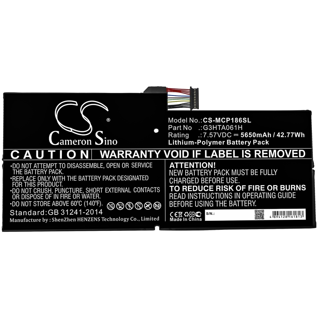 Tablet Battery Microsoft CS-MCP186SL