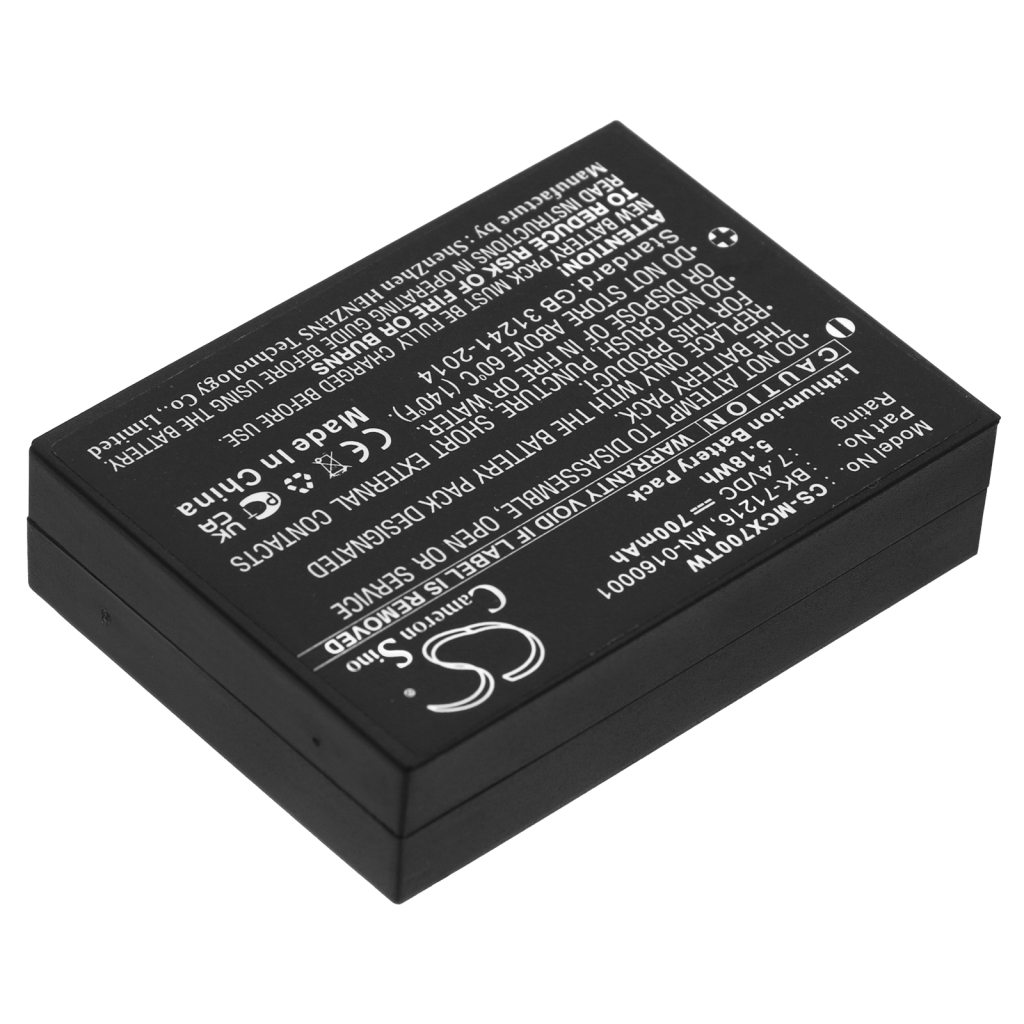 Compatible battery replacement for COBRA  COM-MN0160001, 103-0001-1, MN-0160002, BK-71216, 028377310454...