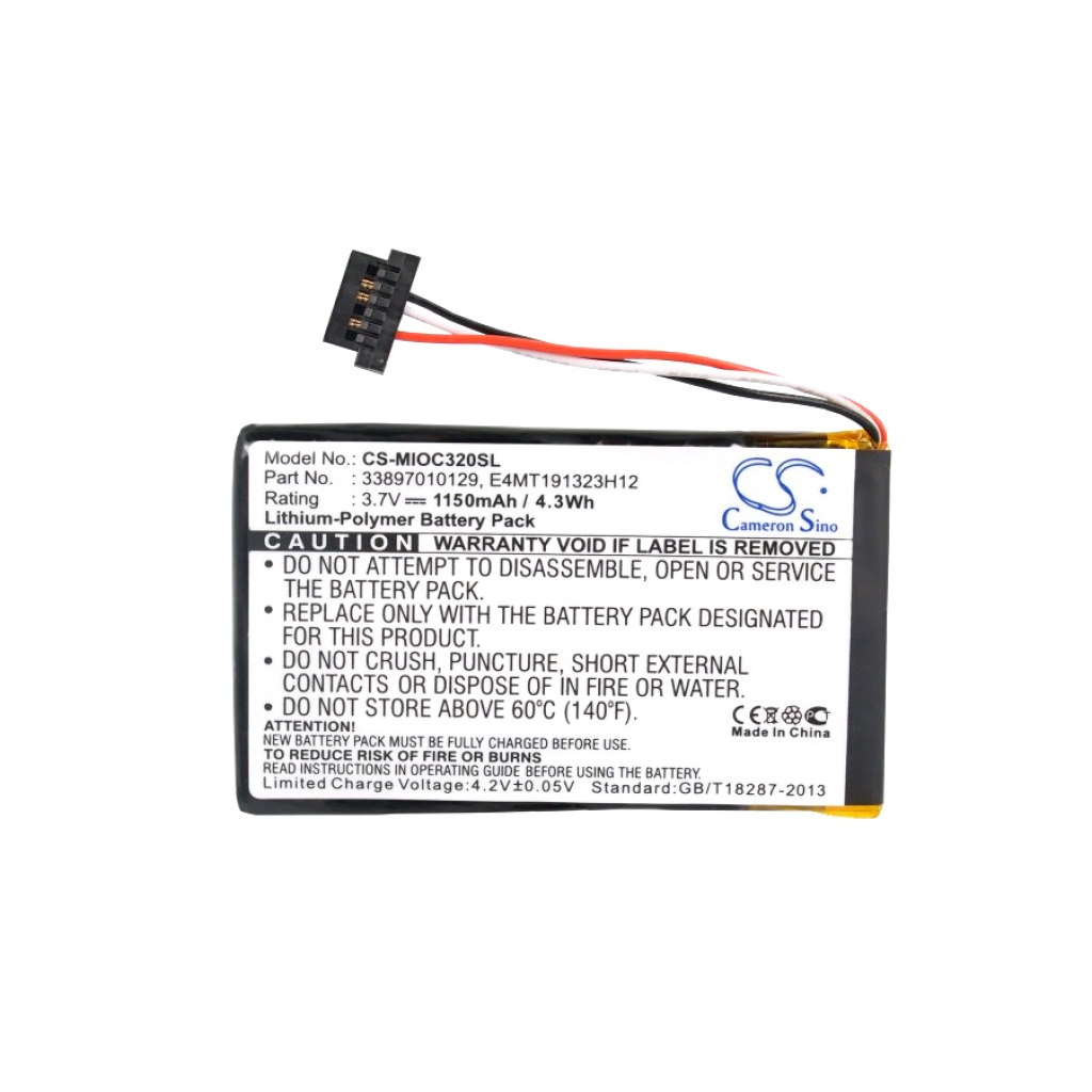 Compatible battery replacement for Mitac  33897010129, E4MT191323H12, BP-LX1320/11-B0001 SN